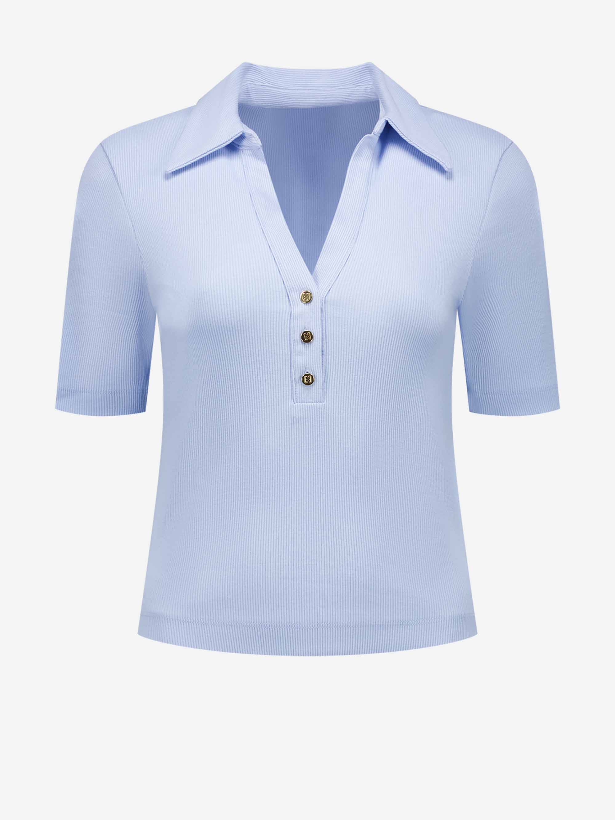 Ribbed T-shirt with buttons