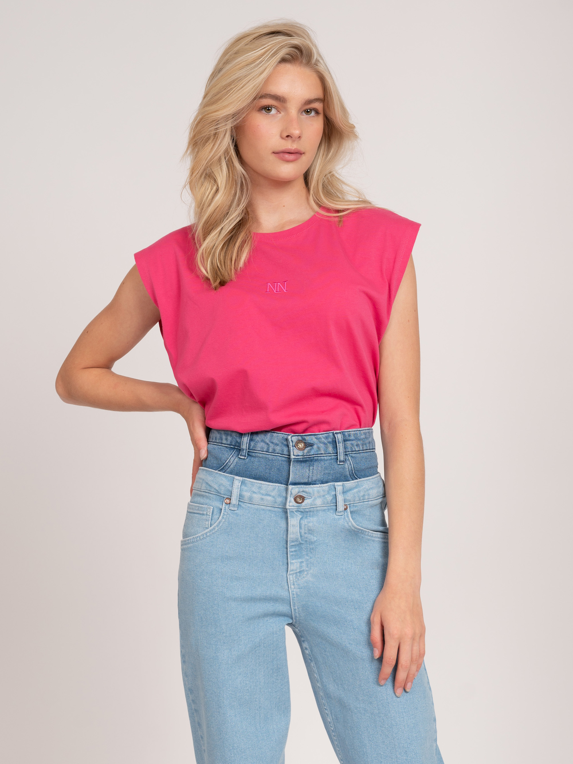 Cropped T-shirt met logo