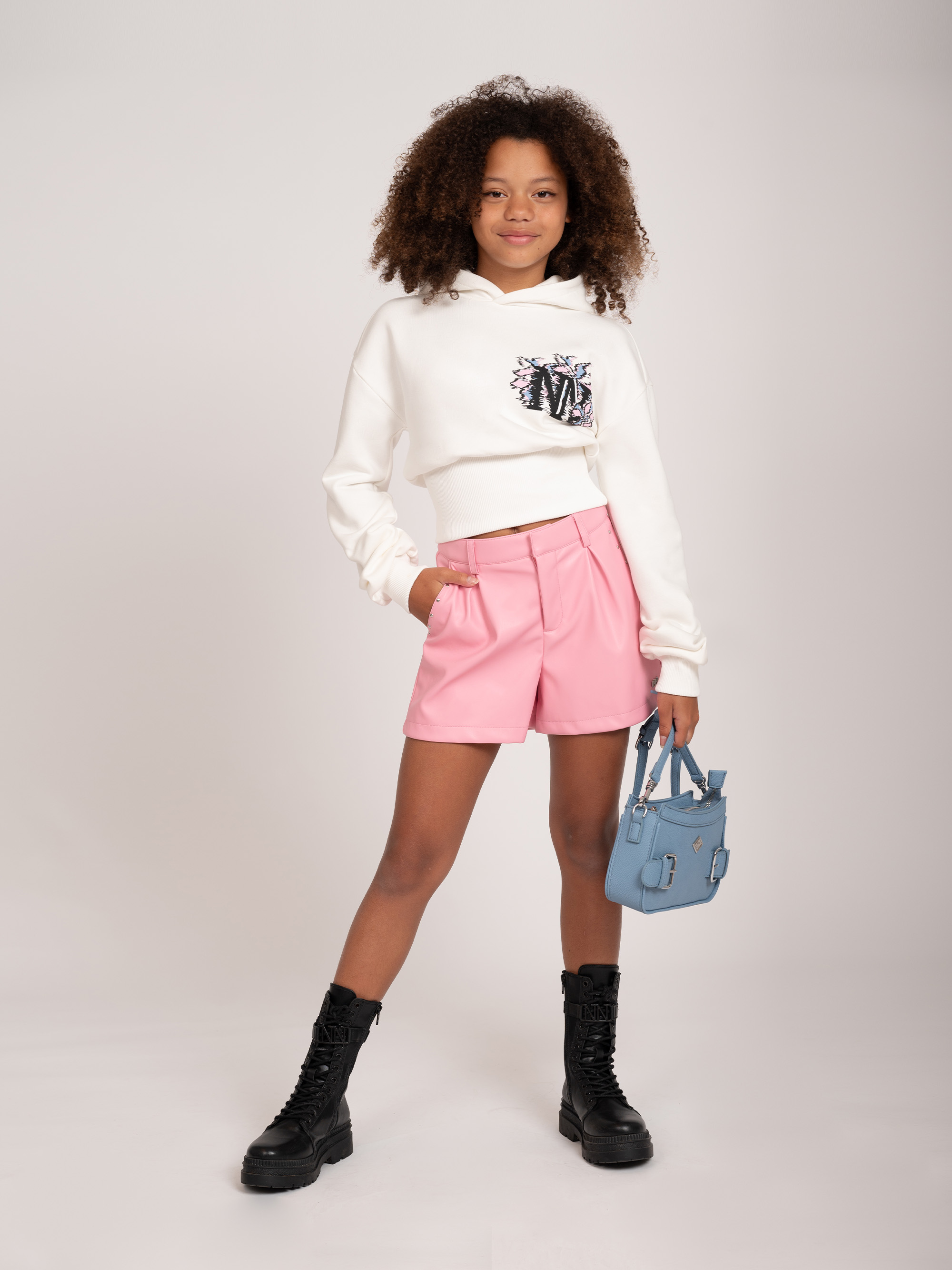 Leren look shorts