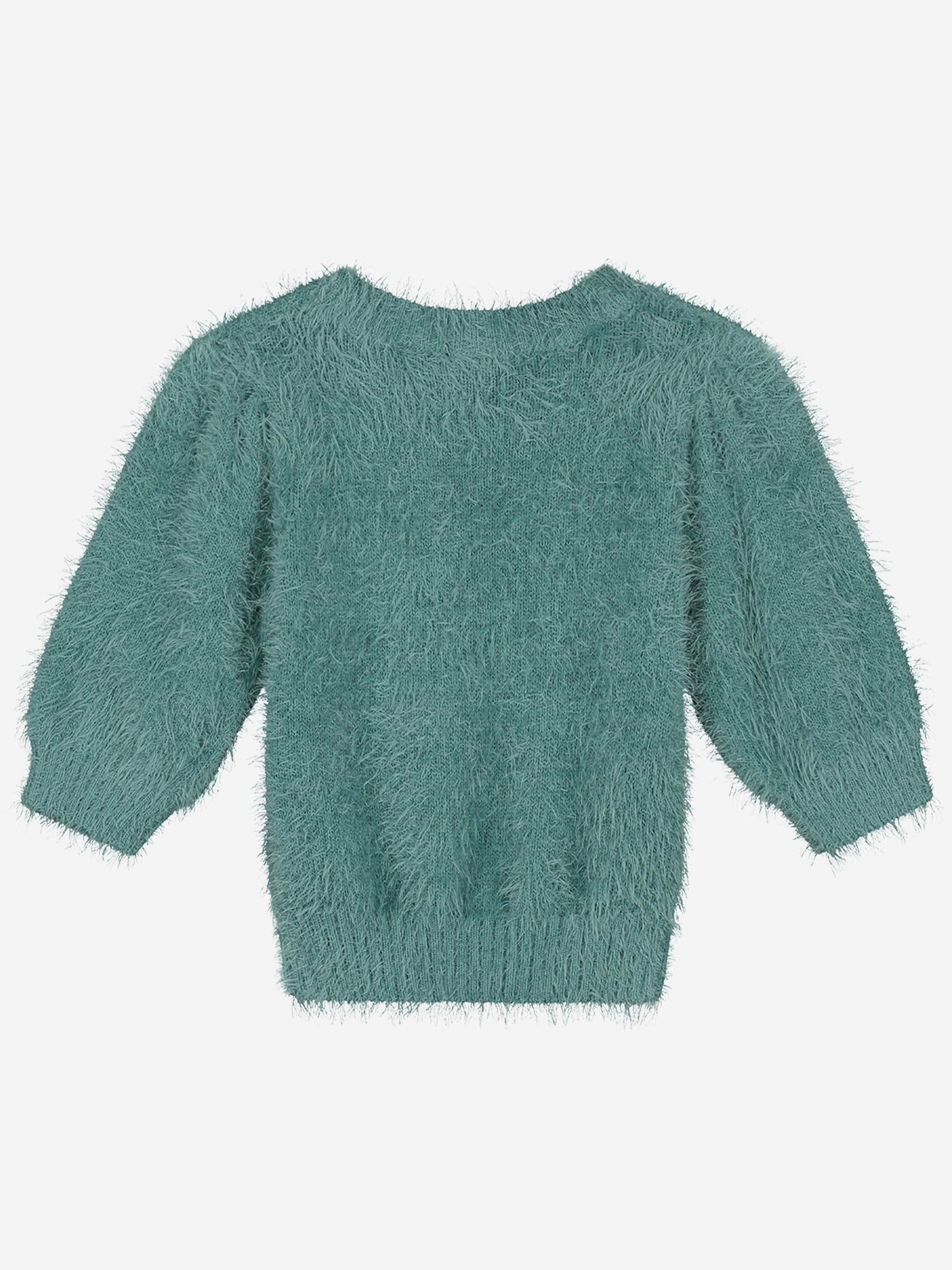 Fluffy top met V-hals