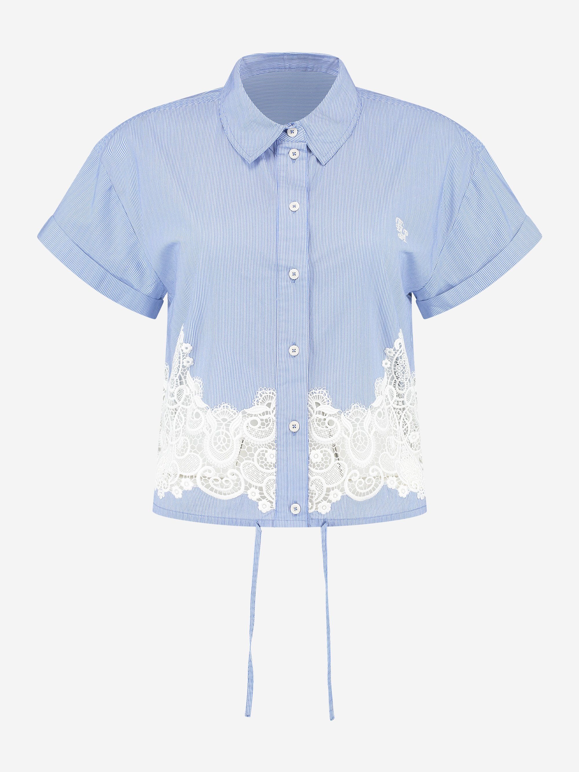 Cropped shirt met embroidery